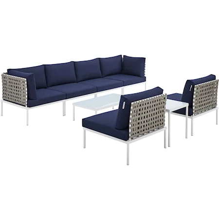 Outdoor 8-Piece Aluminum Sectional Sofa Set