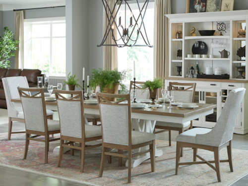 Farmhouse 9-Piece Trestle Dining Set