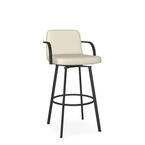 Contemporary Upholstered Bar Height Swivel Stool