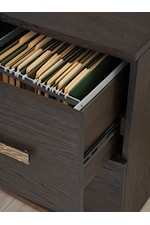 Sligh WINDSOR PARK Contemporary Filing Chest and Hutch Set with Gold Accents