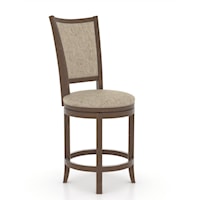 Transitional Customizable Upholstered Swivel Stool