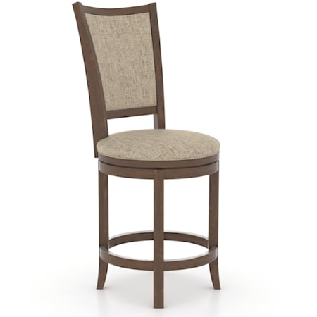 Transitional Customizable Upholstered Swivel Stool