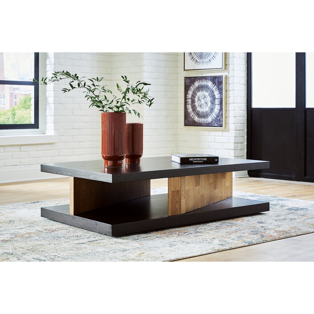 Ashley Signature Design Kocomore Coffee Table And 2 Chairside End Tables