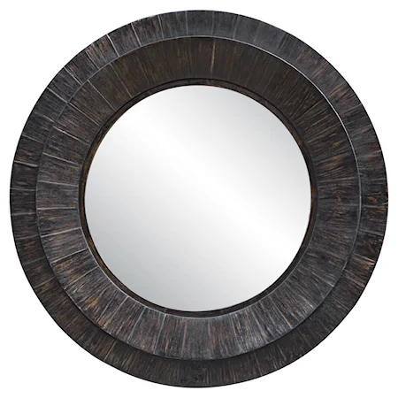 Corral Round Wood Mirror