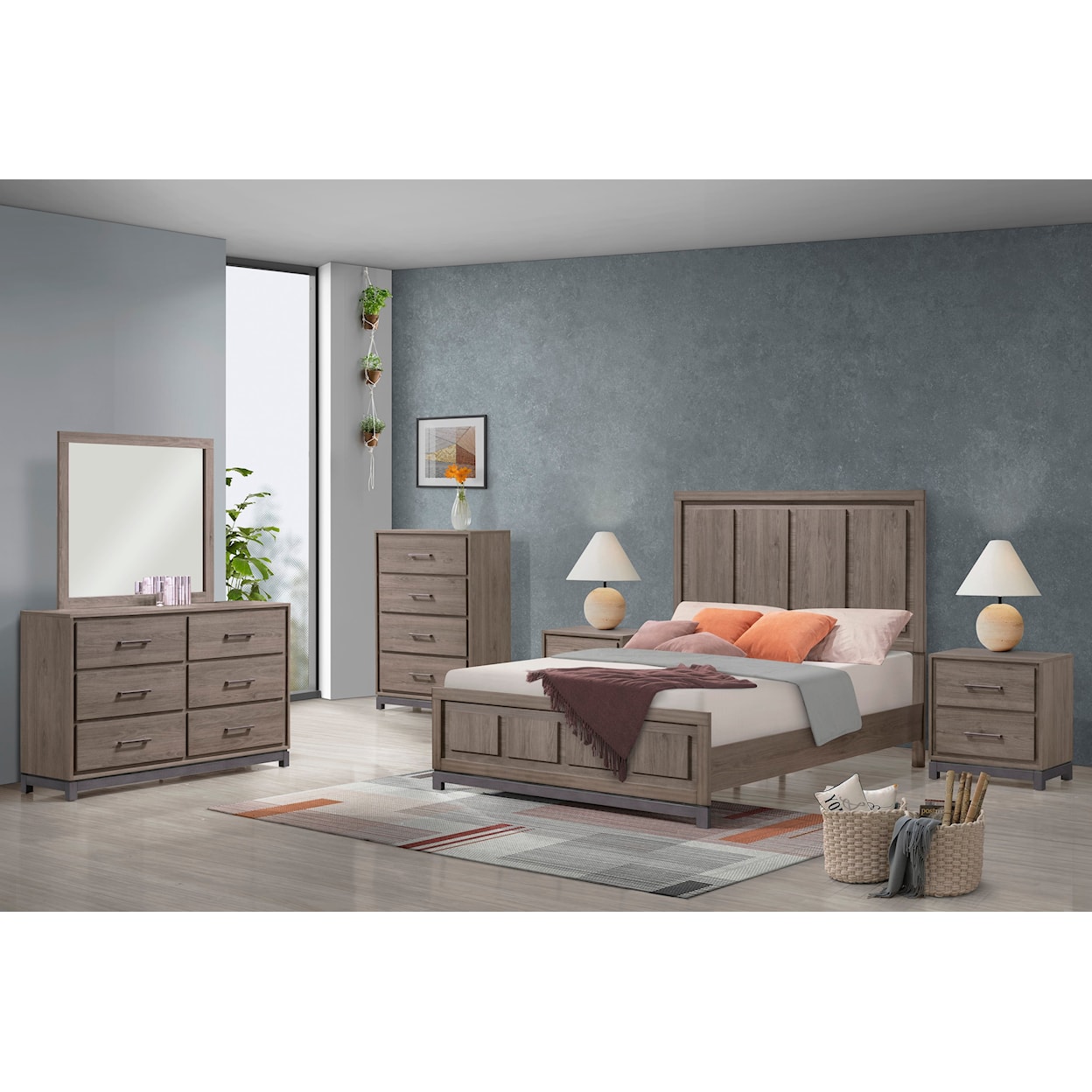 Crown Mark RIVER King Panel Bed