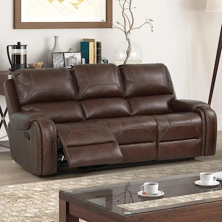 Casual Power Dual Reclining Sofa with Drop Down Center Tray