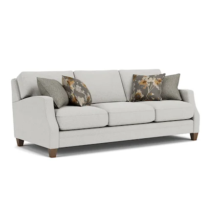 Transitional Sofa with Scalloped Arms