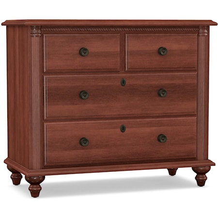 Traditional 4-Drawer Bedside Chest with Soft-Close Drawers