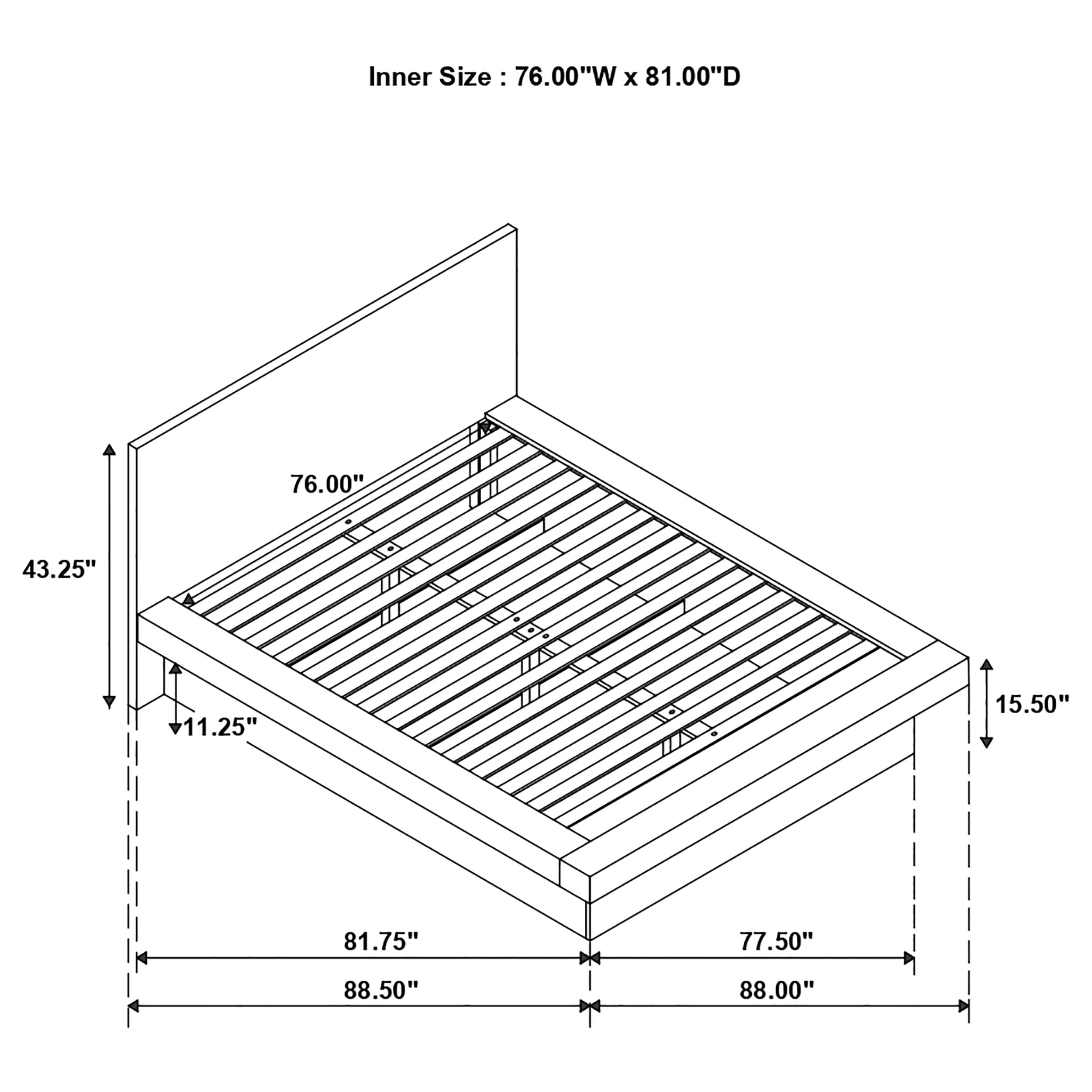 Coaster Jessica Wood King LED Panel Bed Snow
