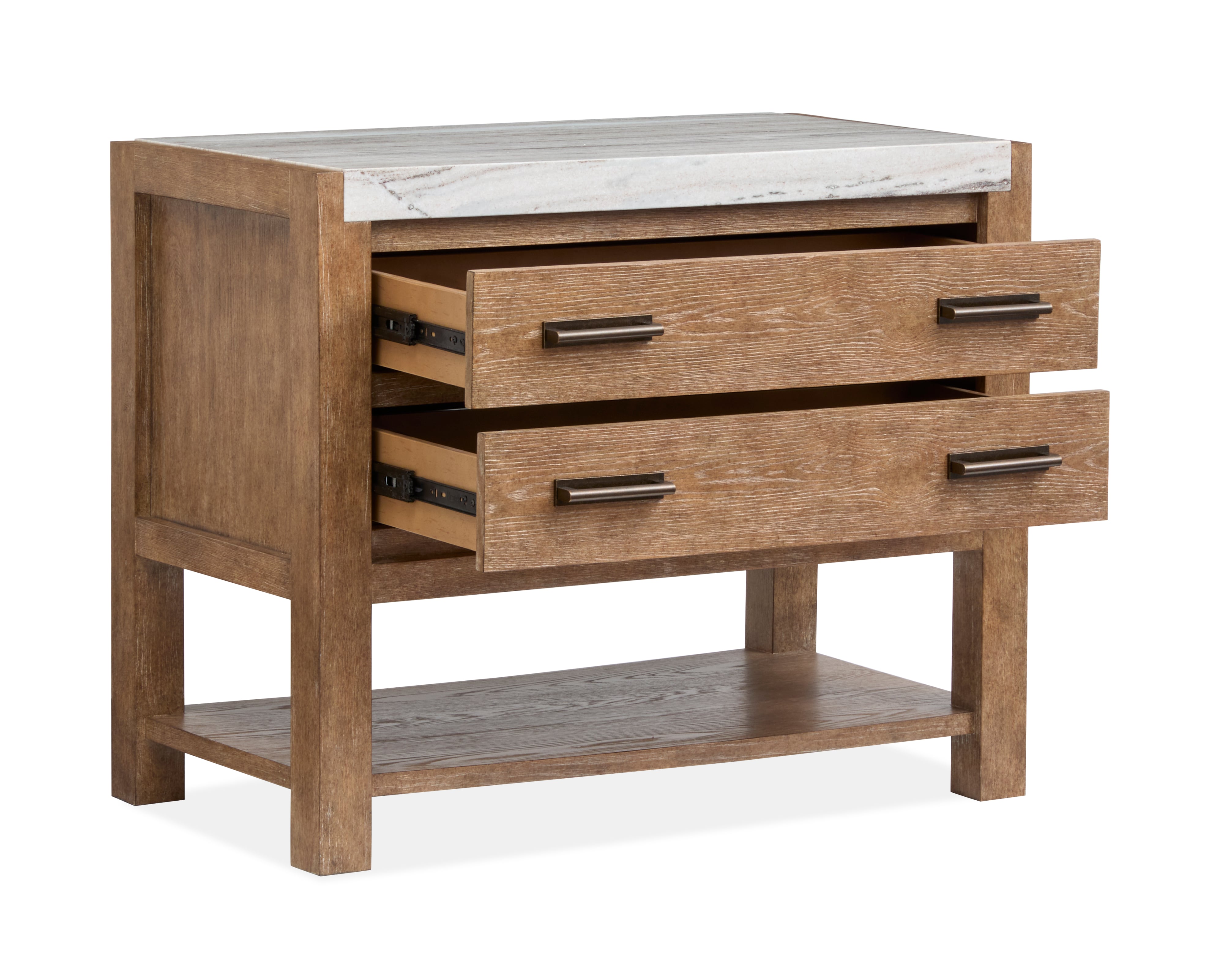 2-Drawer Open Nightstand