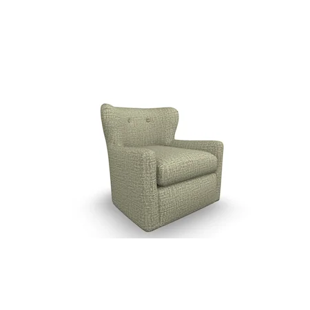 Contemporary Swivel Glider Chair with Button Tufting