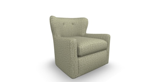 Contemporary Swivel Glider Chair with Button Tufting