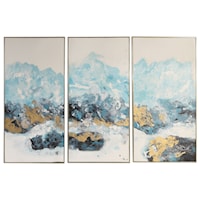 Set of 3 Crashing Waves Abstract Art
