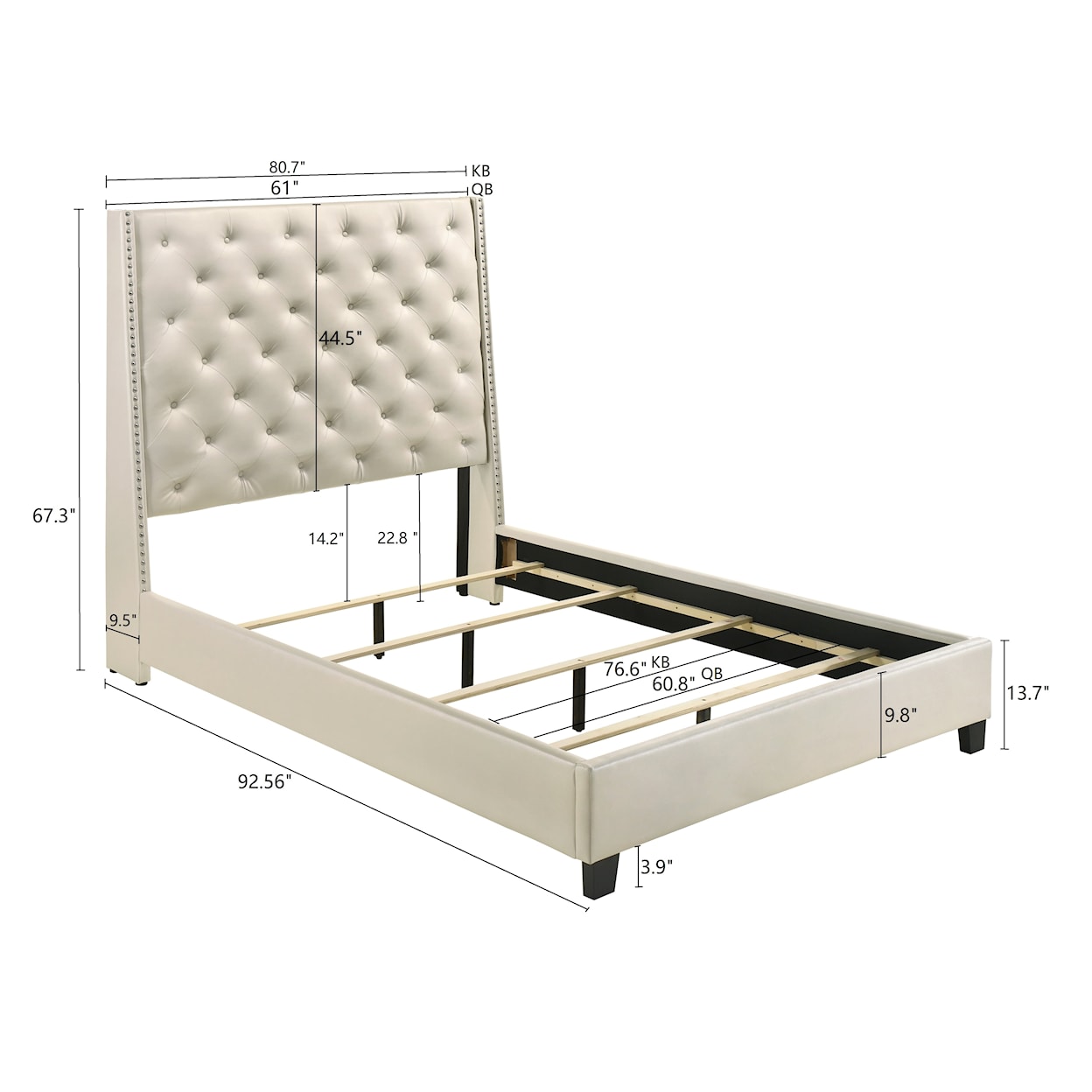 Crown Mark Chantilly King Upholstered Bed