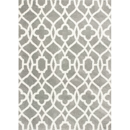 5'3" X 7'7" Grey/Ivory Ironwork Area Rug