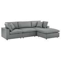 4-Piece Vegan Leather Sectional Sofa