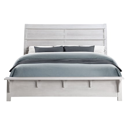 Farmhouse King Bed with Footboard Bench