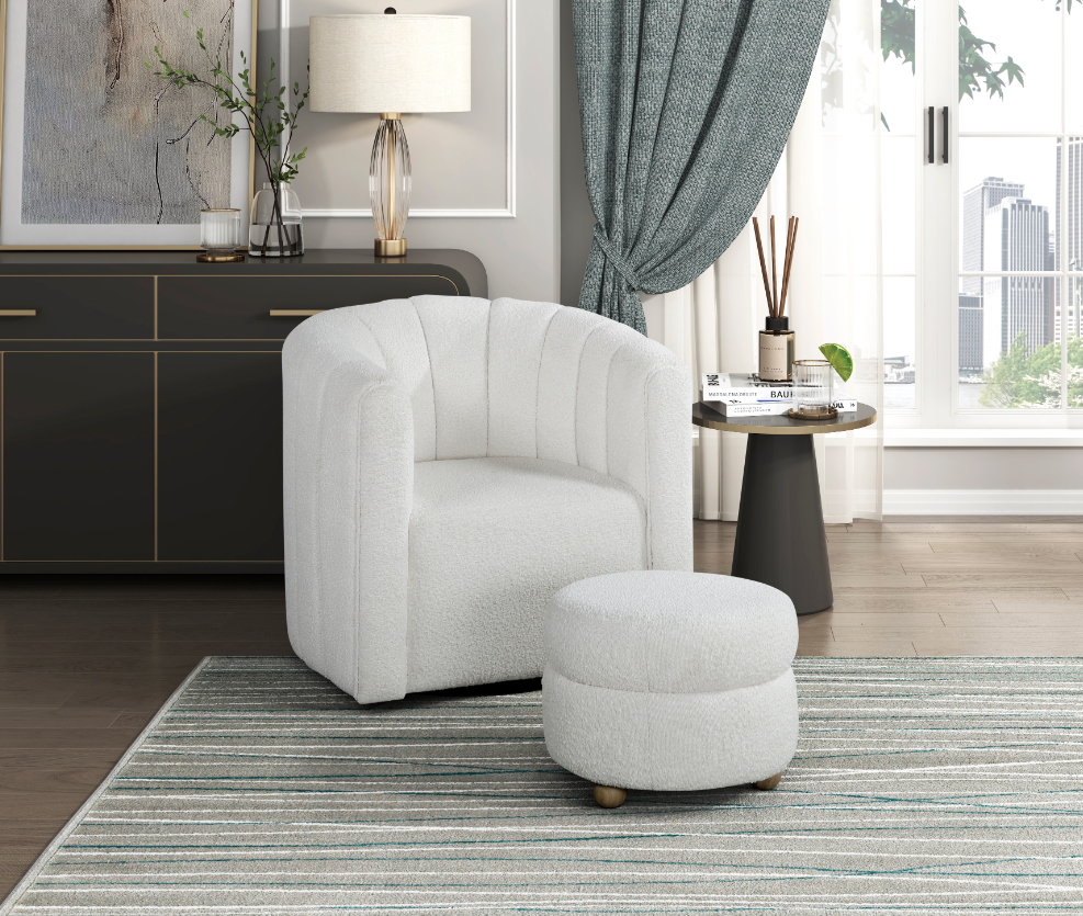 Homelegance Hasley Swivel Chair with Ottoman