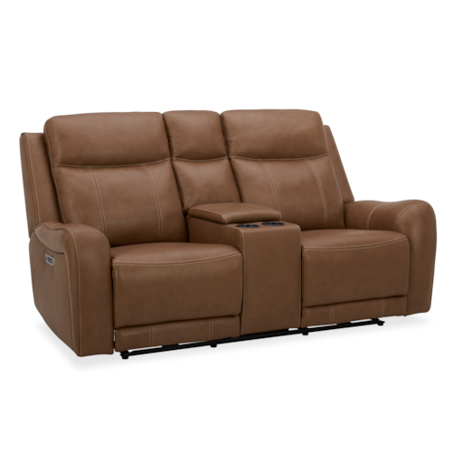 Casual Power Reclining Console Loveseat with Power Headrests
