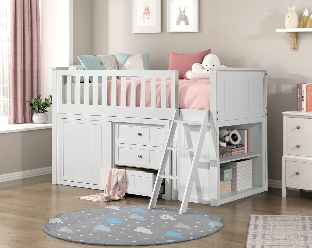 Homelegance Galen Low Loft Bunk with Storage