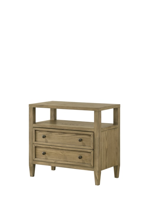 Rustic 2-Drawer Nightstand with Open Shelf