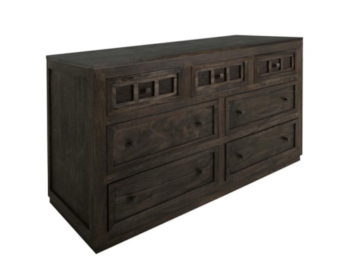 Rustic 7-Drawer Dresser with Microfiber Lined Drawer