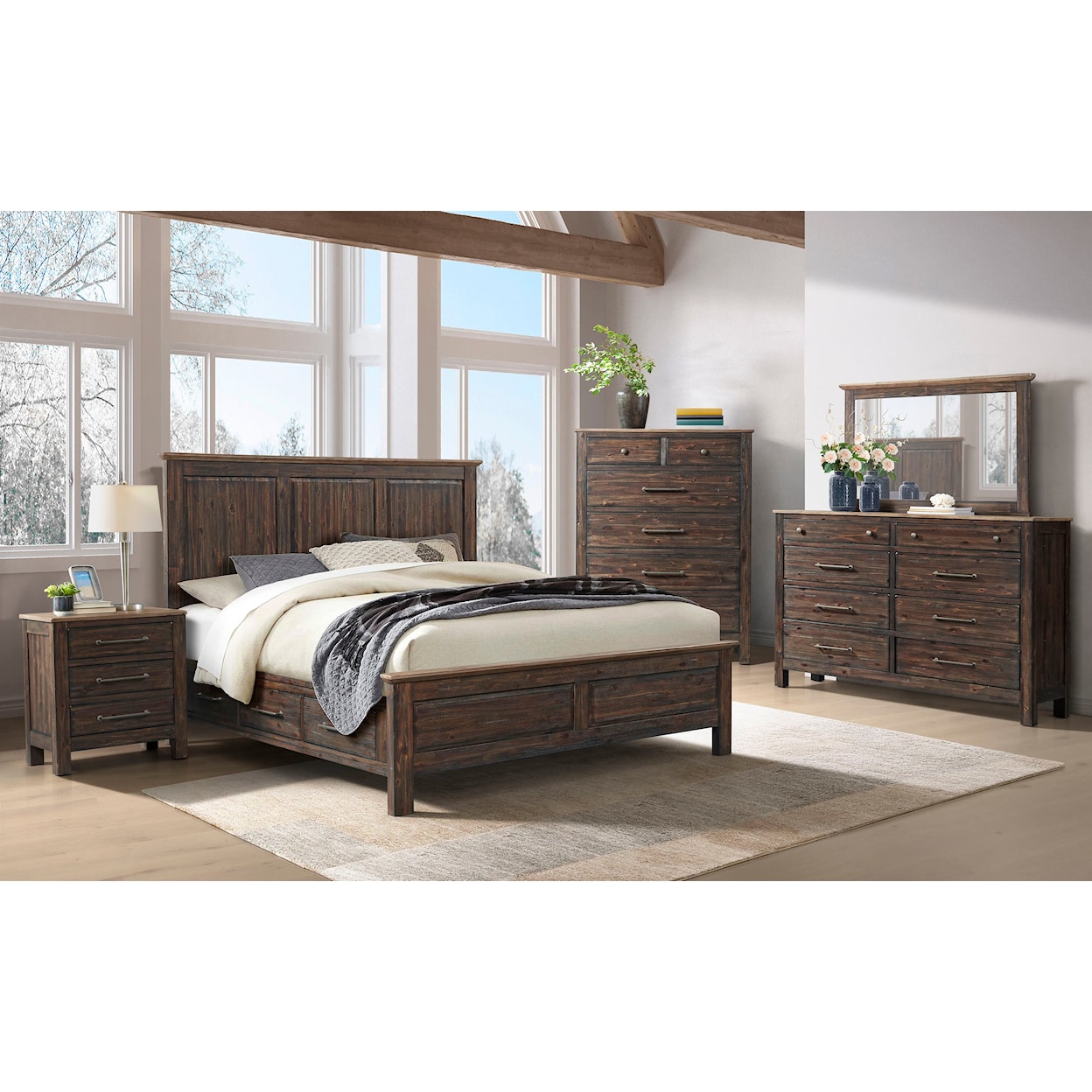 Intercon Transitions King Panel Bed