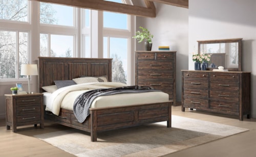 Rustic 5-Piece King Storage Bedroom Set