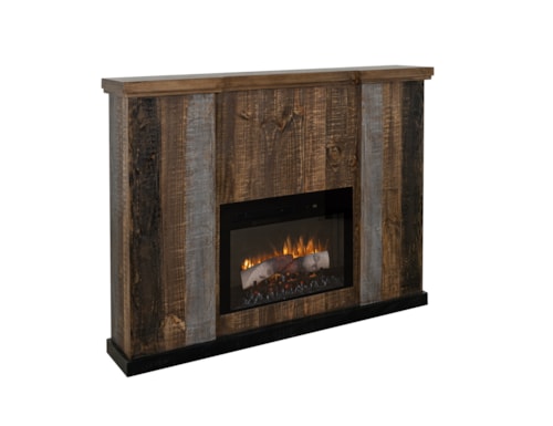 Rustic Fireplace Mantel with Remote Control