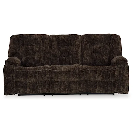 Contemporary Reclining Sofa with Drop Down Table