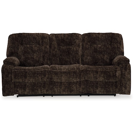 Contemporary Reclining Sofa with Drop Down Table