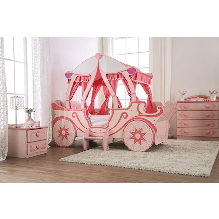 Twin Pumpkin Carriage Bed