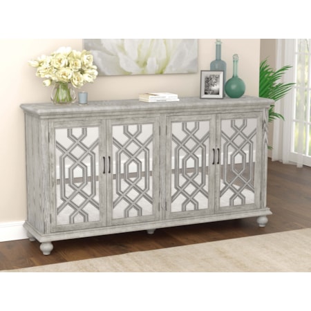 Melanie Wood Trellis Accent Cabinet