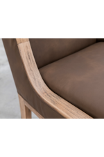 International Furniture Direct Balam Modern Rustic Upholstered Dining Chair with High Back