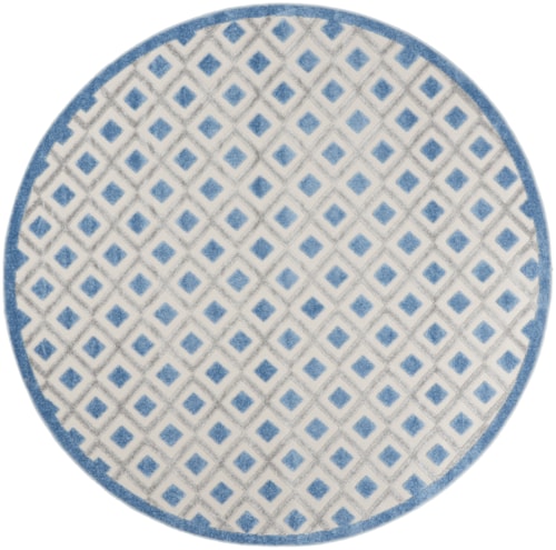 7'10"  Blue/Grey Round Rug