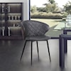Armen Living Ava Gray Faux Leather Dining Chair 