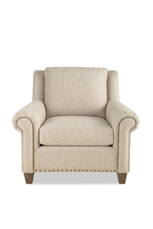 Transitional Arm Chair with Nailhead Trim