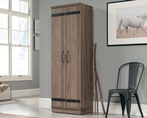 Farmhouse Two-Door Storage Cabinet with Adjustable Shelving