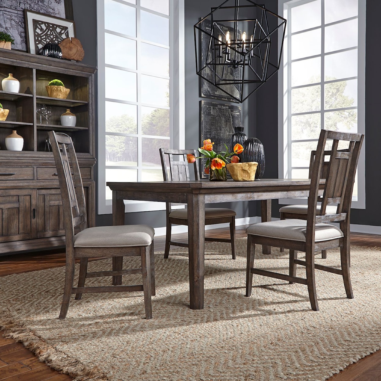 Liberty Furniture Artisan Prairie  5 Piece Rectangular Table Set