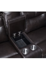 Steve Silver Fortuna Contemporary Power Reclining Loveseat with Console and Power Headrest