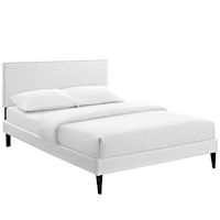 King Vinyl Platform Bed with Squared Tapered Legs