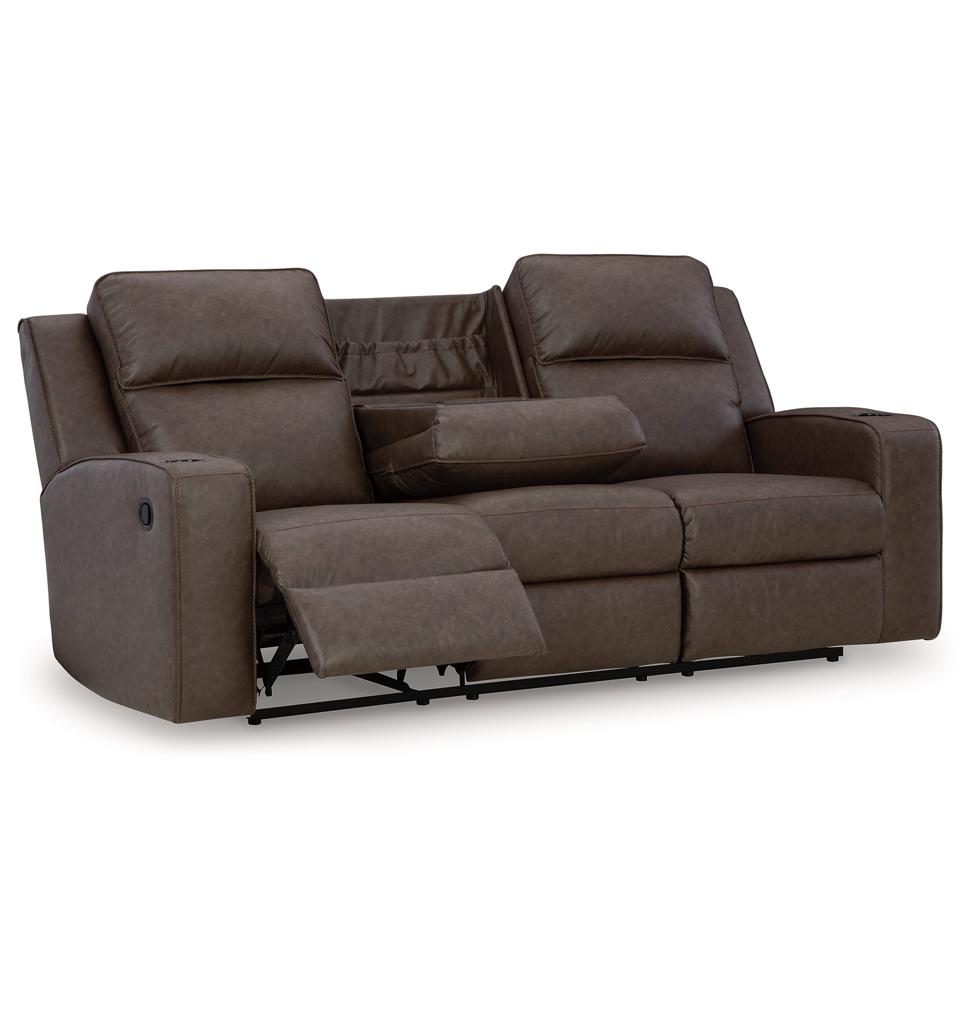 Belfort Select Aden 805819452 Faux Leather Reclining Sofa with Drop