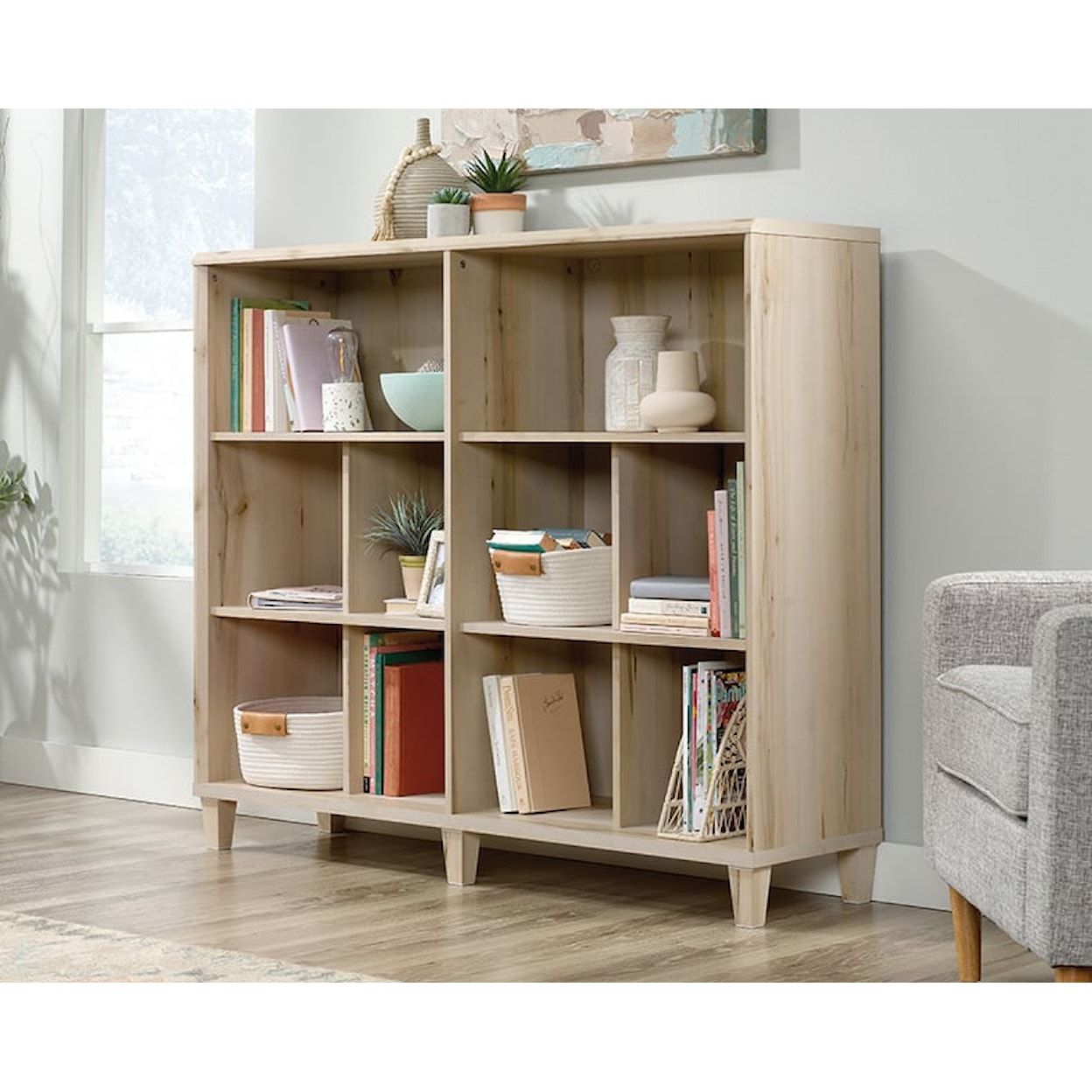 Sauder Willow Place Cubby Storage Bookcase