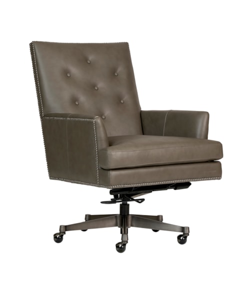 Transitional Executive Chair with Button Tufting and Deluxe Ball Casters