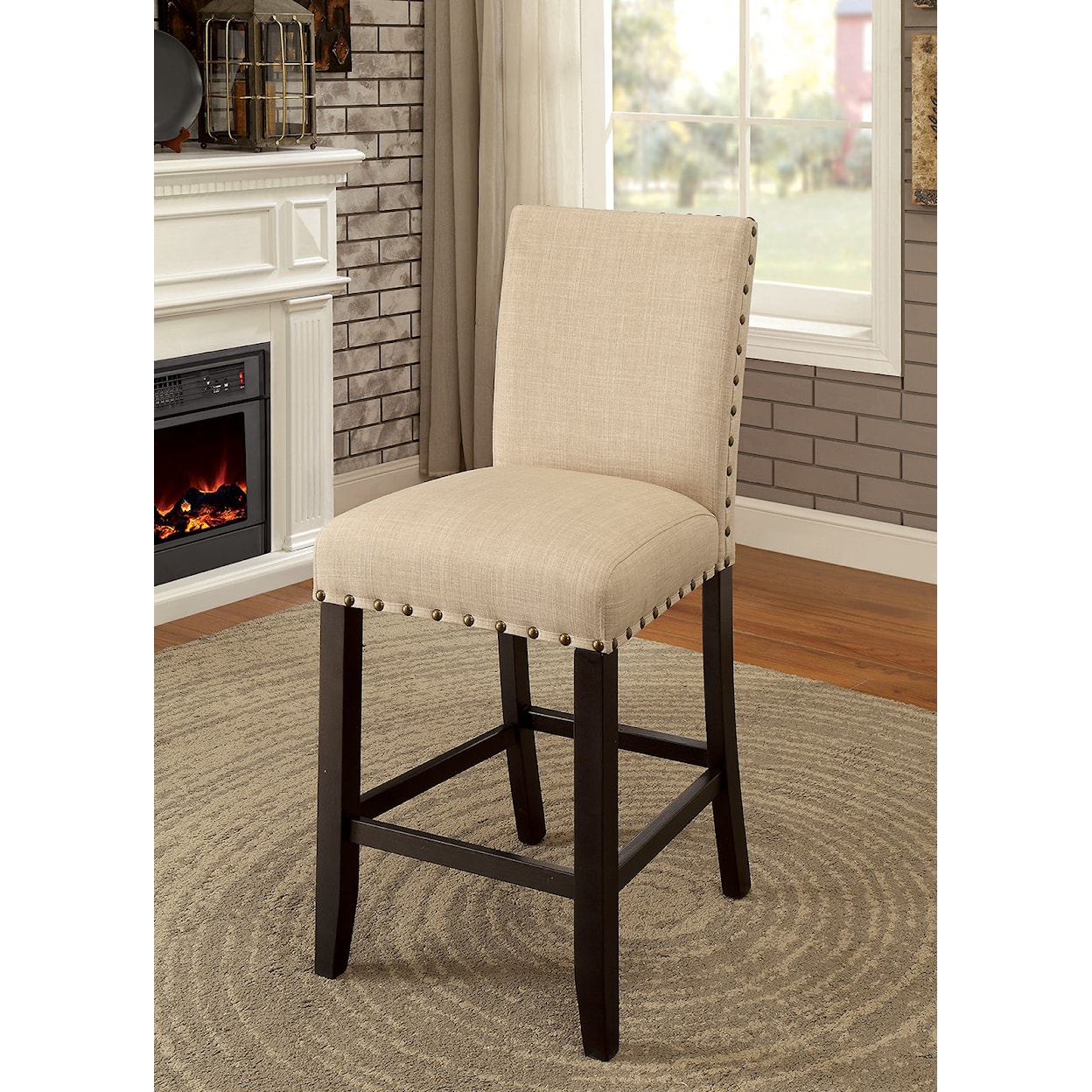 Furniture of America - FOA Kaitlin Set of 2 Counter Height Chairs
