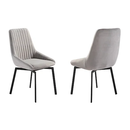 Transitional Swivel Upholstered Dining Chair Set of 2