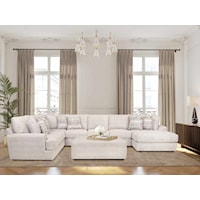Contemporary Sectional and Ottoman Living Room Set