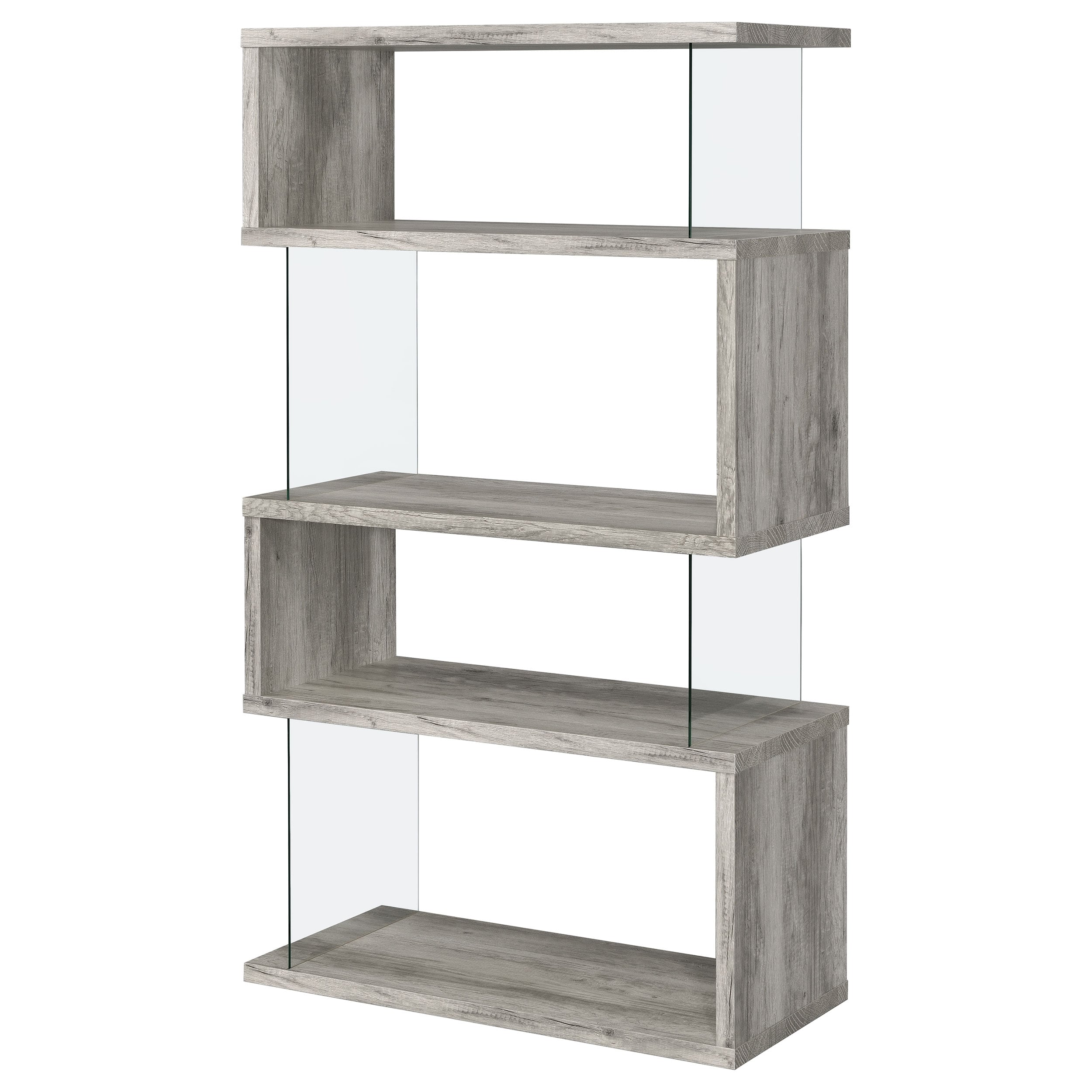 63-inch 4-shelf Glass Panel Bookshelf