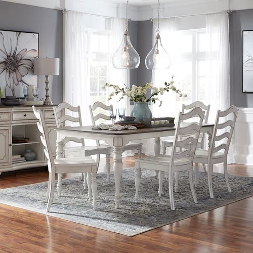 Relaxed Vintage 7-Piece Leg Table Set