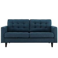 Empress Contemporary Upholstered Tufted Loveseat - Azul